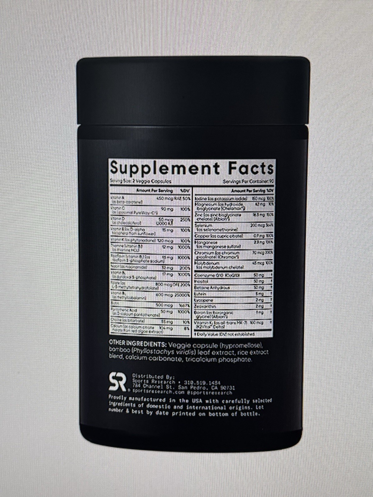 Sports Research Advances Multivitamin, Free Shipping, 180 Veggies Capsules