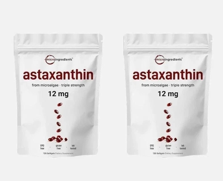 2 Pack | Astaxanthin 12mg, 120 Softgels, 4 Month Supply NEW