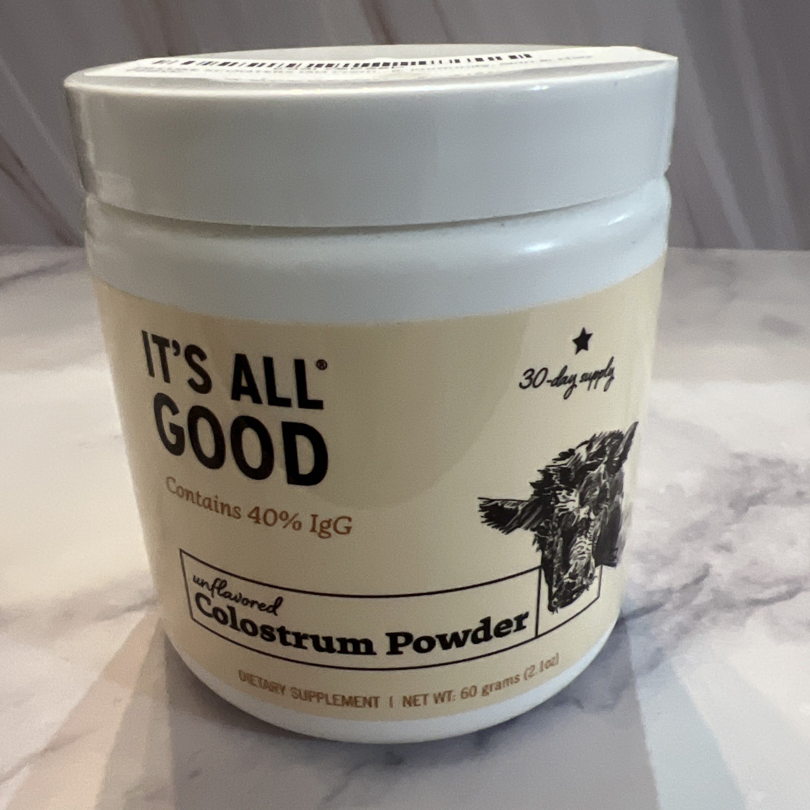 It’s All Good Premium Bovine Colostrum Powder 60g Contains 40% IgG EXP 03/26