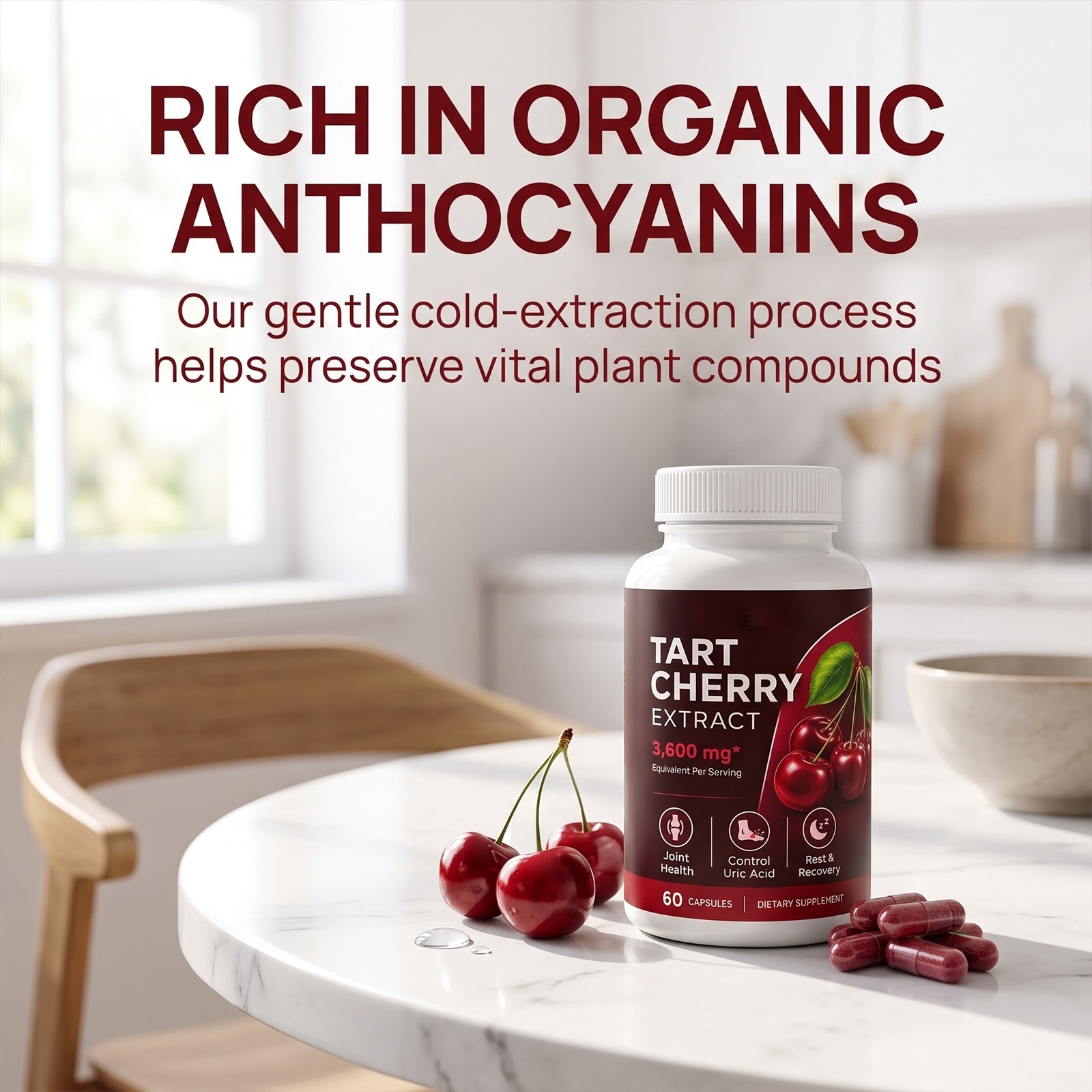 Good Grove Tart Cherry Extract Cold Extracted Capsules Antioxidant Support