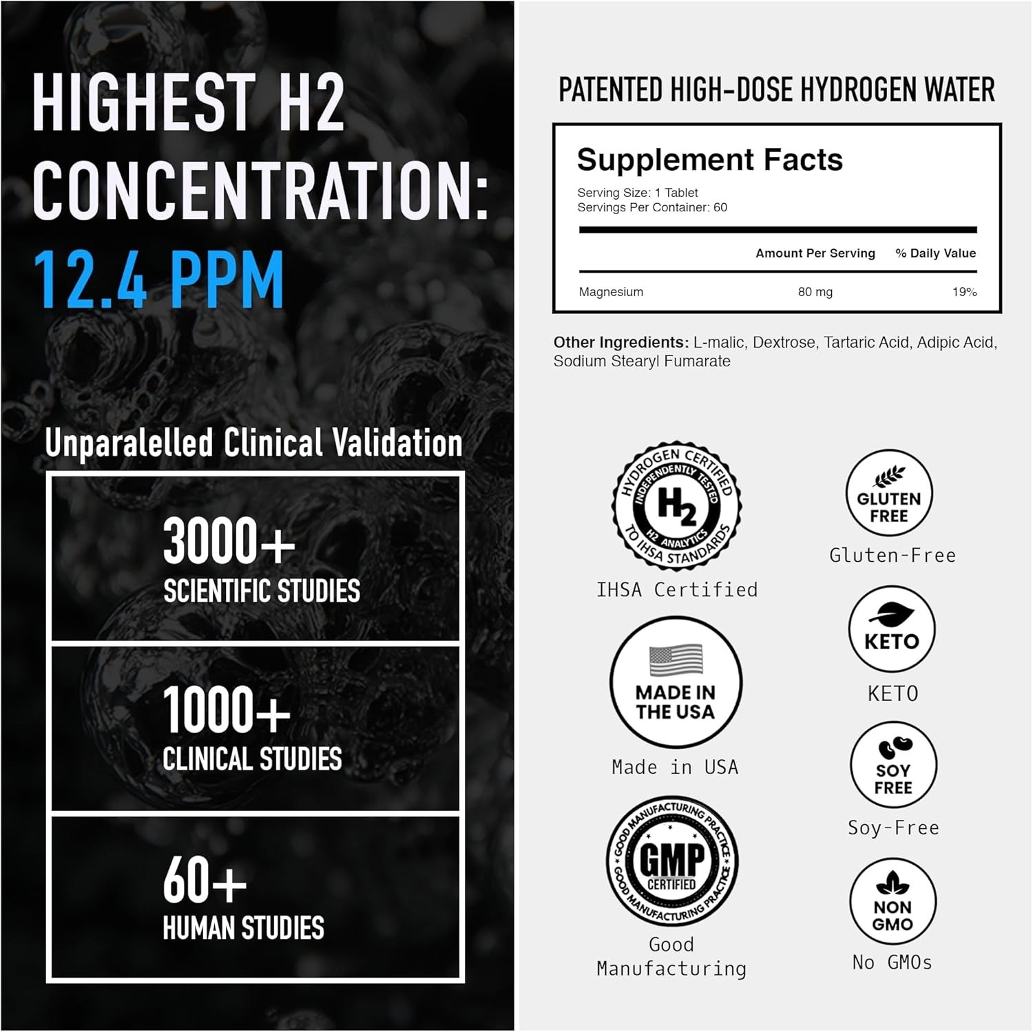 DRINK HRW Rejuvenation Molecular Hydrogen Water Tablets – Unflavored – 60 Count