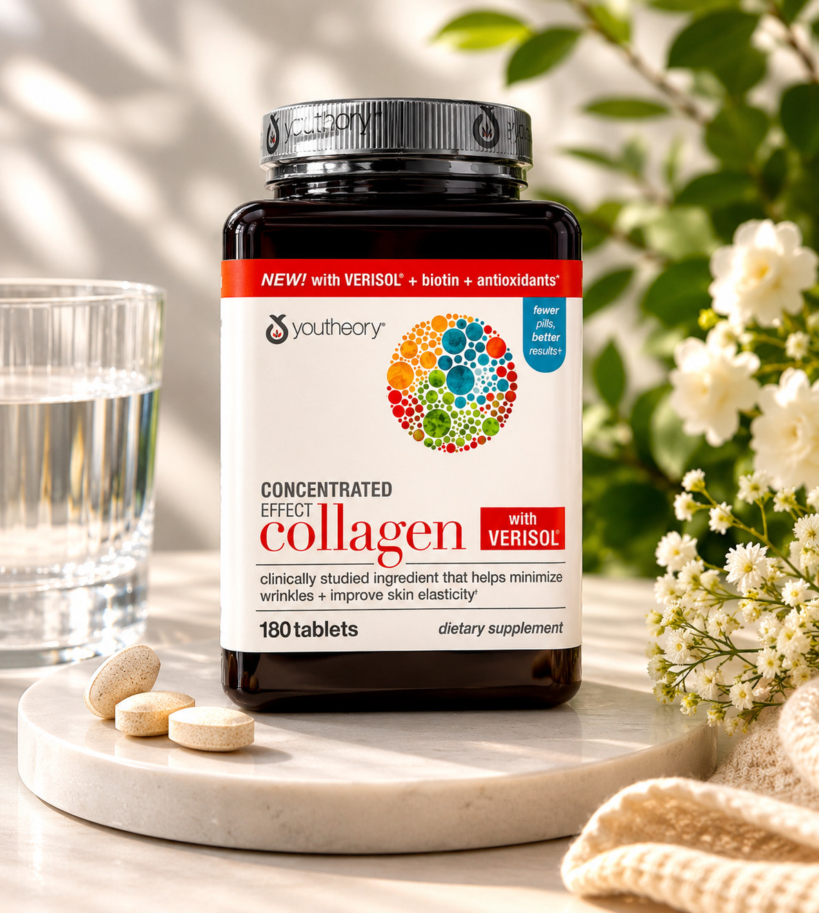 Youtheory Collagen with Verisol 180 Tablets Dietary Supplement New Sealed