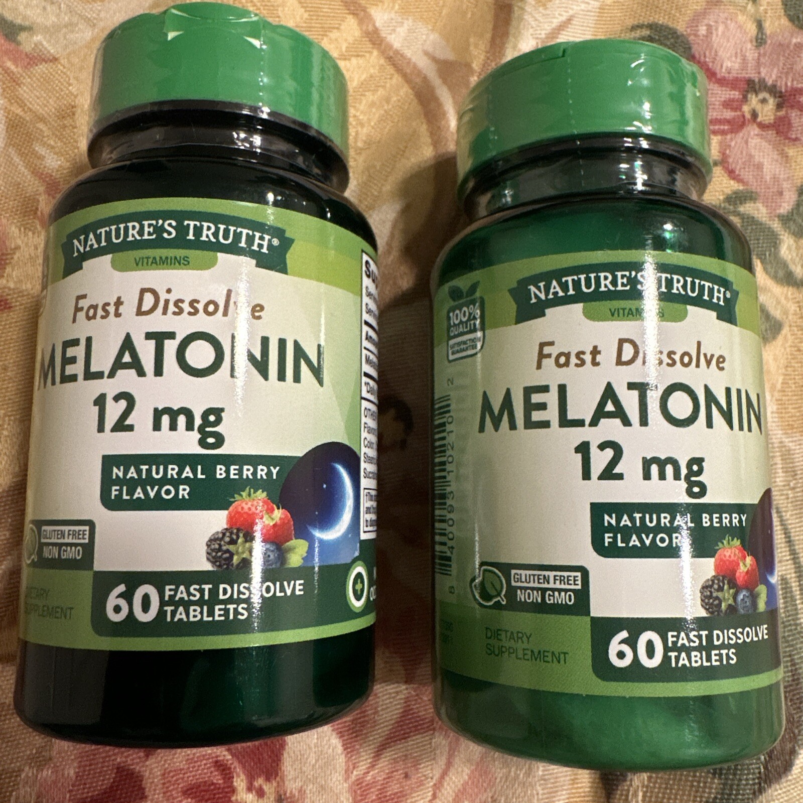 Natures Truth Fast Dissolve Melatonin 12mg 60 Tablets Exp 5-2025
