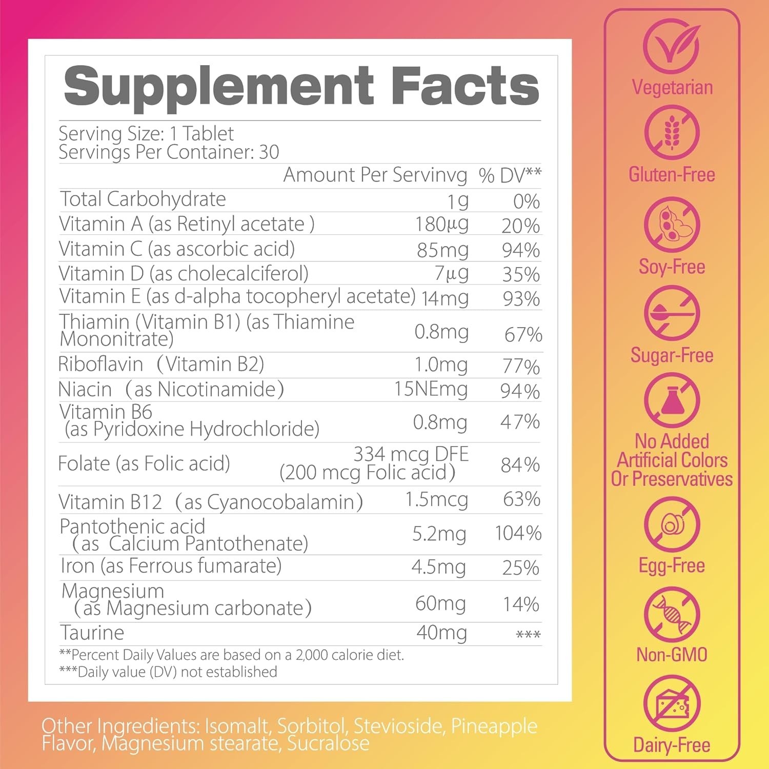 Pentavite She Charge Multivitamin for Women, Pineapple Tropical Chew
