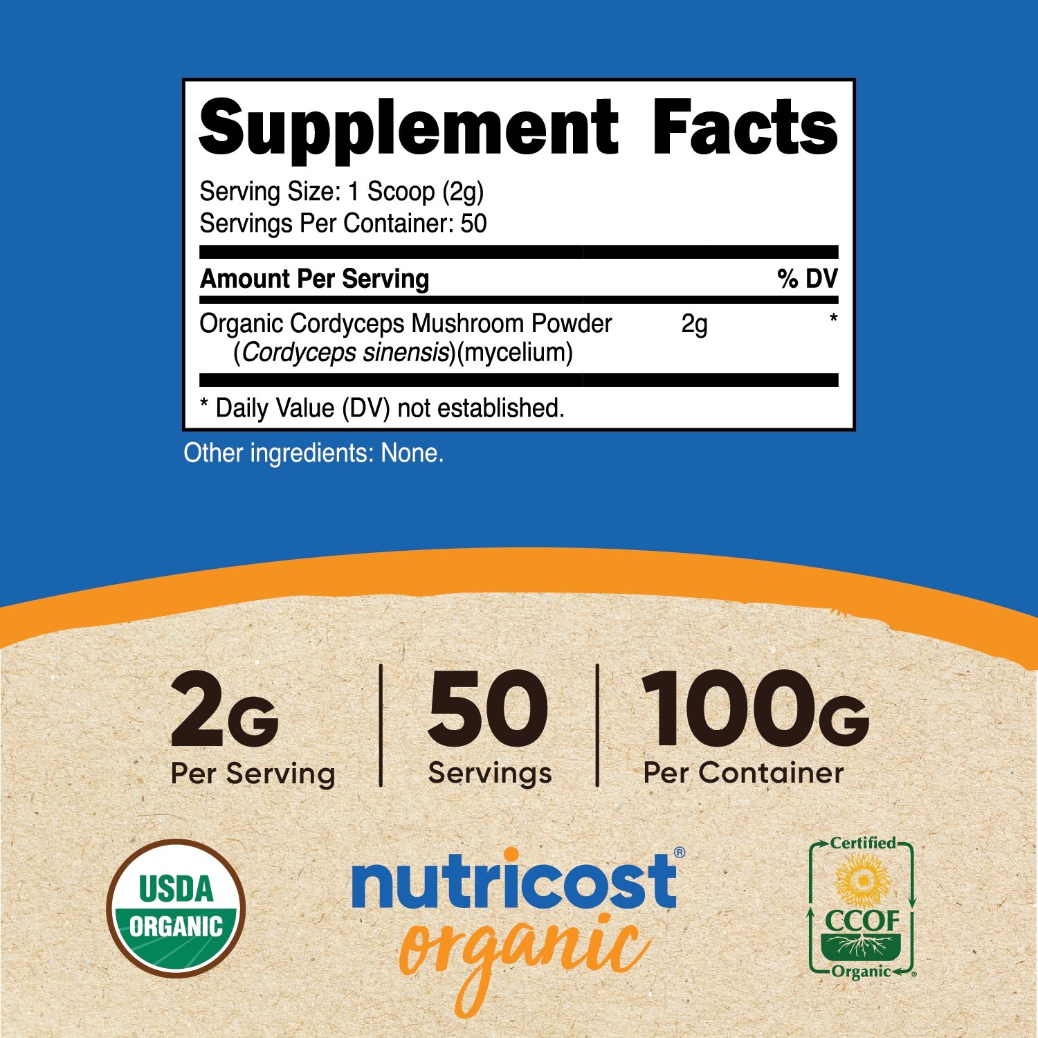 Nutricost Organic Cordyceps Powder 100 Grams – USDA Certified 100% Organic