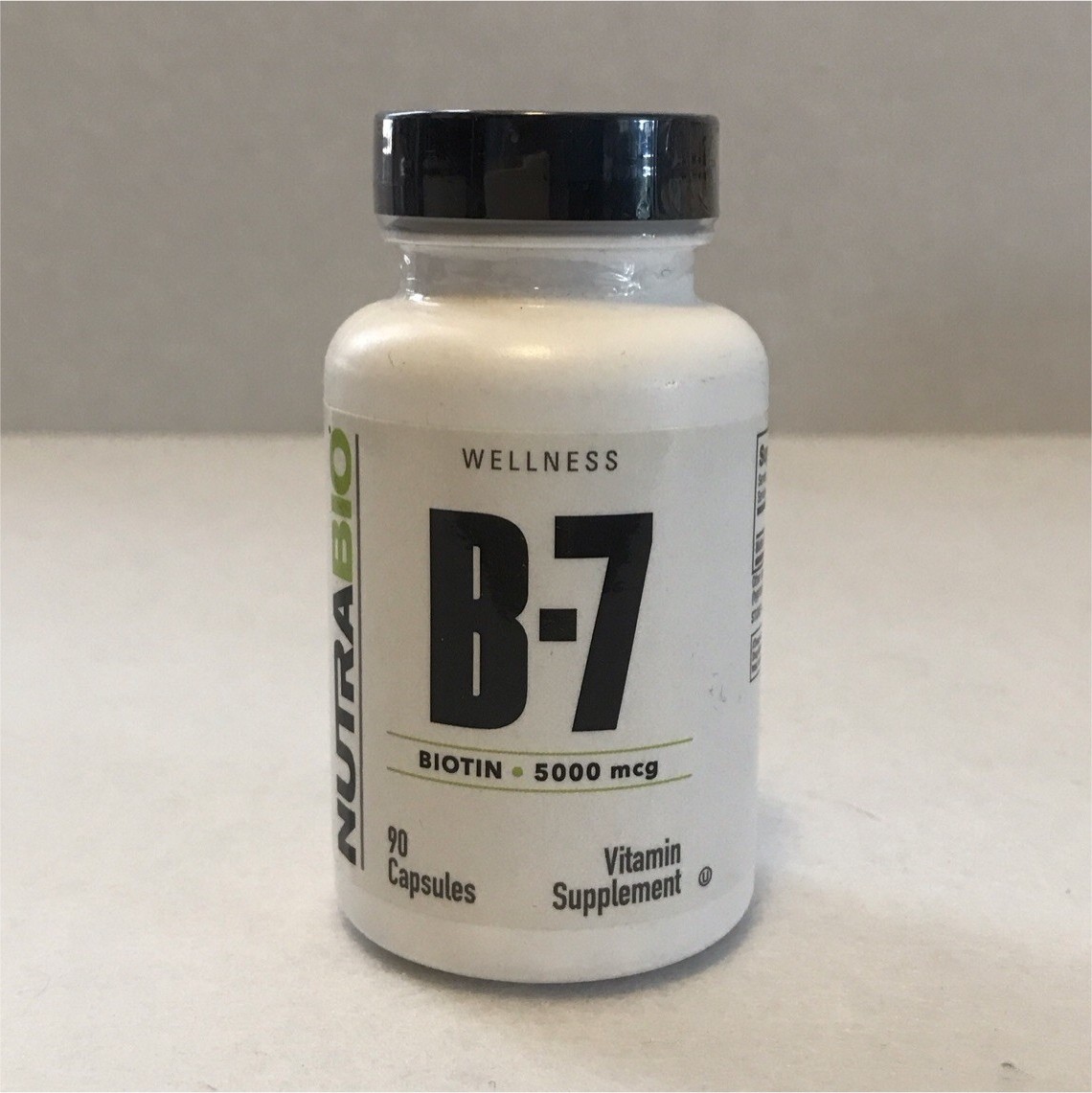 NutraBio Biotin 5000 mcg – 90 Capsules, Vitamin B7, Vegetarian, Gluten-Free