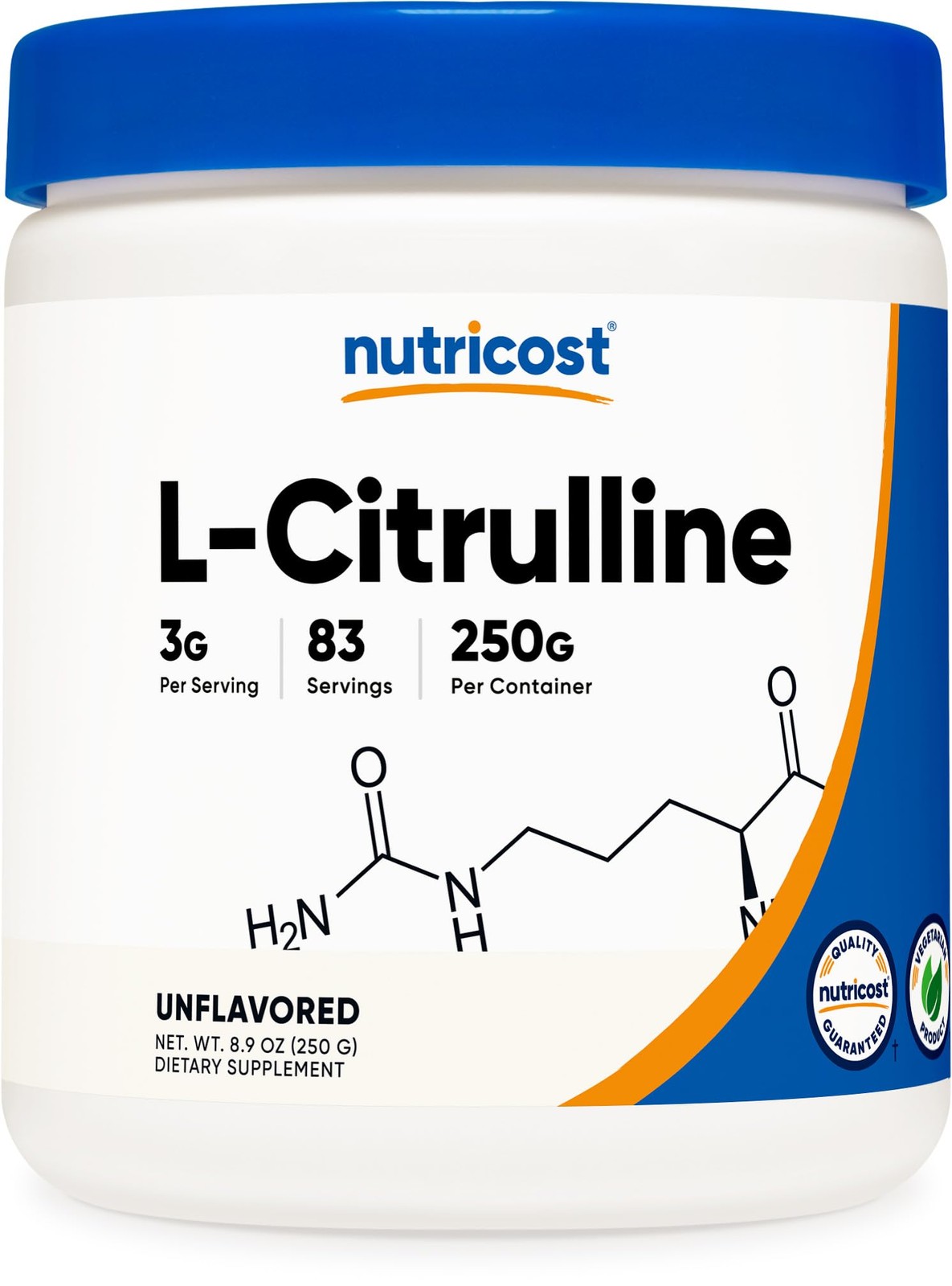 Nutricost Pure L-Citrulline (Base) Powder 250 Grams 8.9 Ounce (Pack of 1), Red