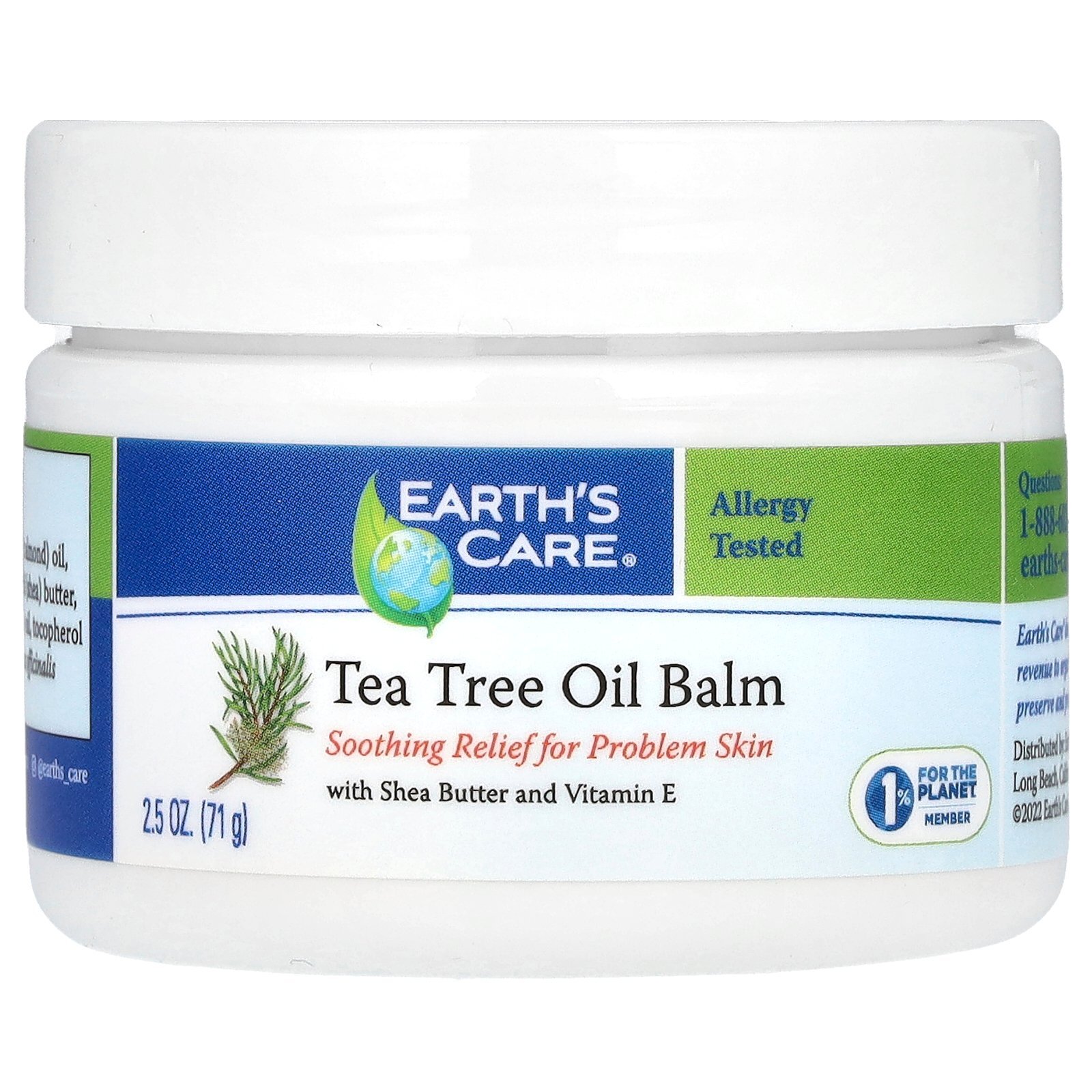 Earth s Care Tea Tree Oil Balm 2 5 oz 71 g No Artificial Colors, Not Tested on