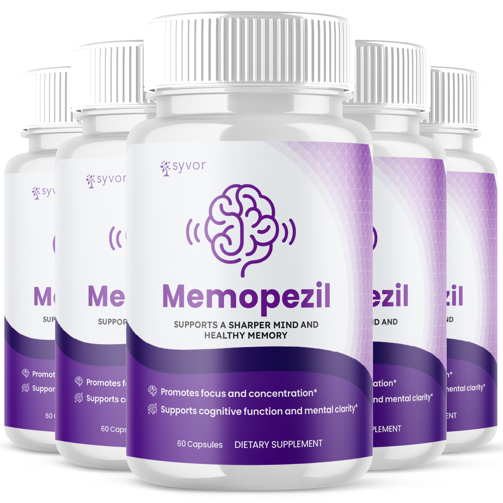 (5 Pack) Memopezil Nootropic All Natural Brain Supplement Memo Pezil 300 Capsule