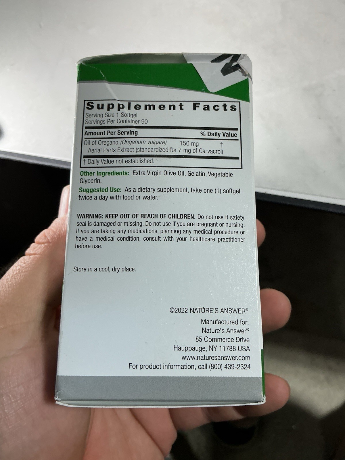 Oil of Oregano 150 Mg 90 Softgels By Nature’s Answer