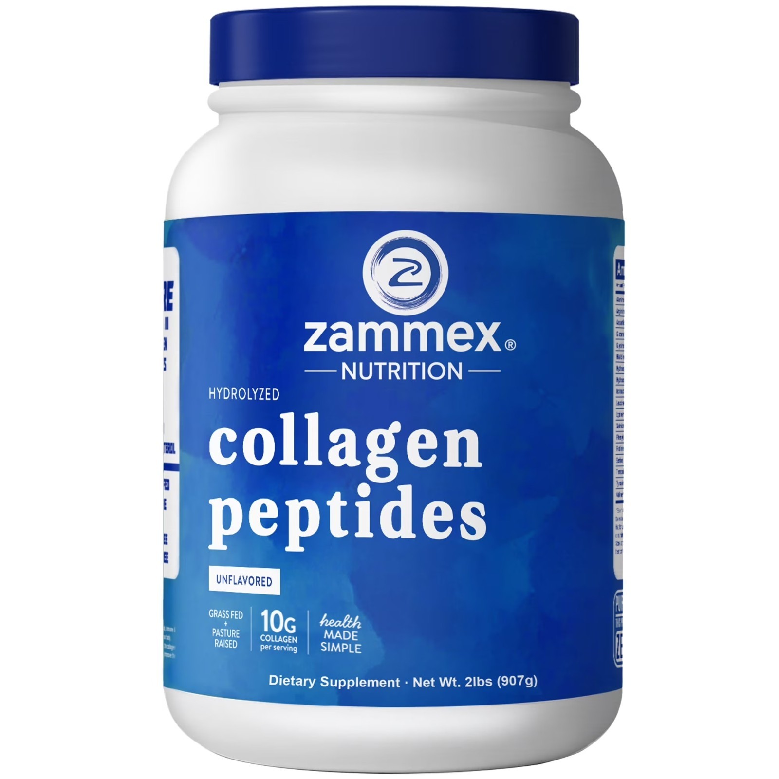 Zammex Collagen Peptides Powder Unflavored Hydrolyzed Collagen AntiAging Protein