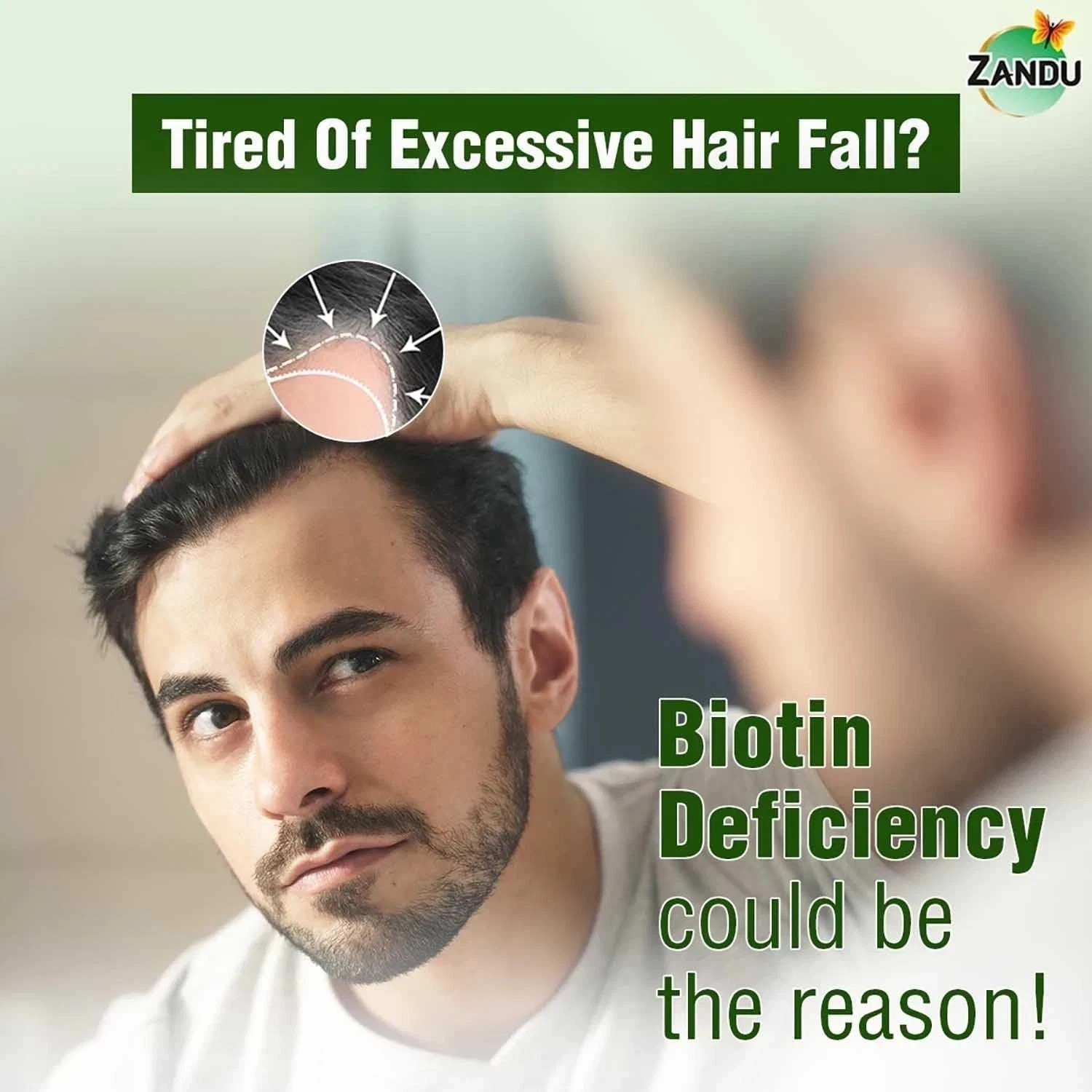 Zandu Plant Based Biotin Plus 200gm Ayurvedic Support For Strong & Healthy Hair