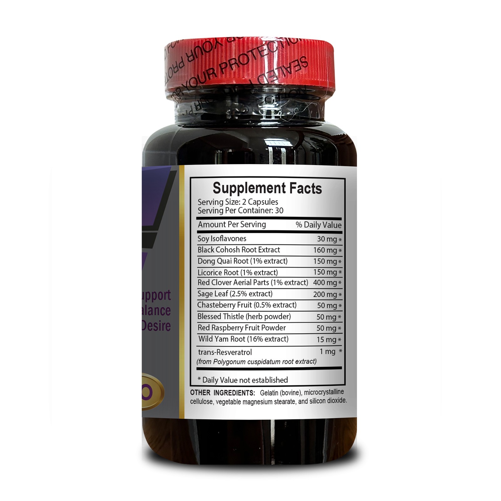 Female Vitality Booster Capsules – Herbal Complex with Red Clover, Licorice Root