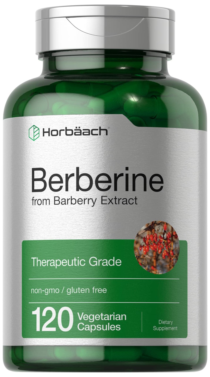 Horbaach Berberine HCL Supplement | 500mg | 120 120 Count (Pack of 1)