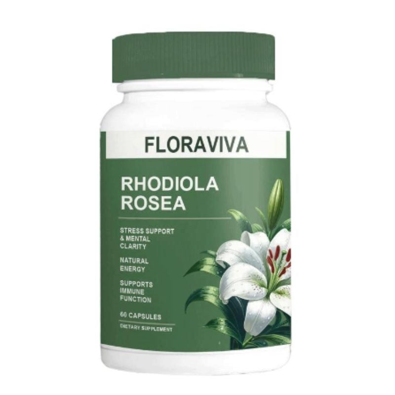 2 BOTTLES—LUXRY NEW Floraviva Rhodiola Rosea Capsules Supplement Healthcare