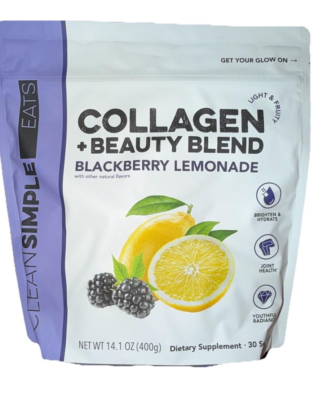 Clean Simple Eats Collagen + Beauty Blend, Blackberry Lemonade, 30 Servings