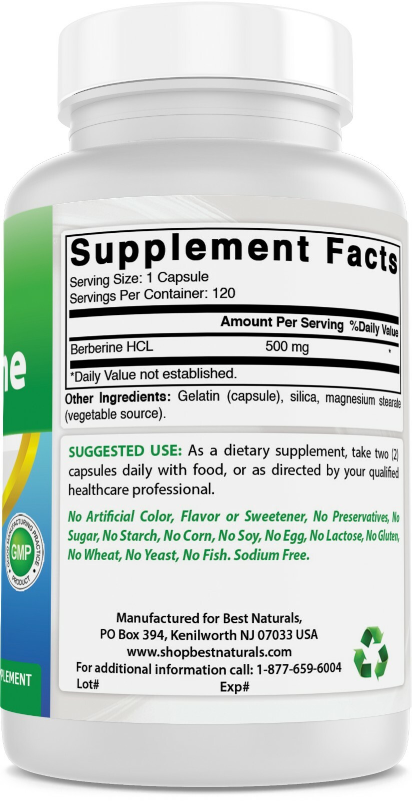 Best Naturals Berberine 500 mg 120 Capsules – Healthy Cholesterol