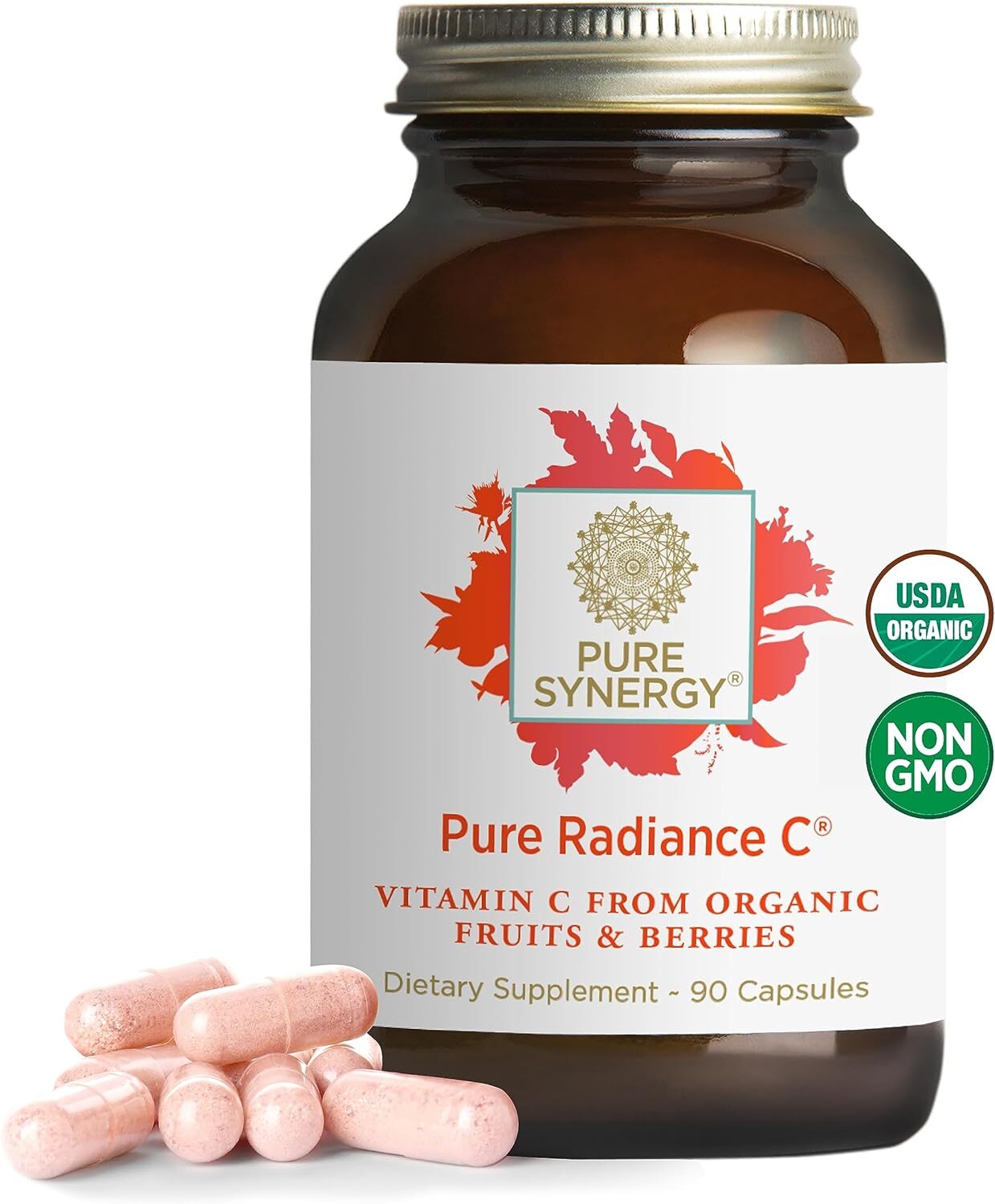 Organic Vitamin C Capsules 90 Count Whole Food Immune Support Non Gmo Vegan