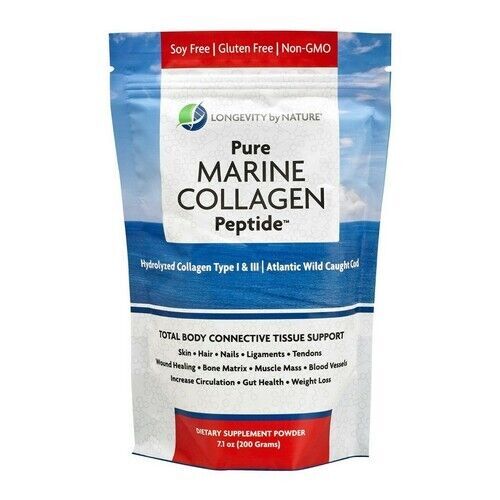 Hydrolyzed Pure Marine Collagen Peptide 7.1 Oz By Longevity by Nature