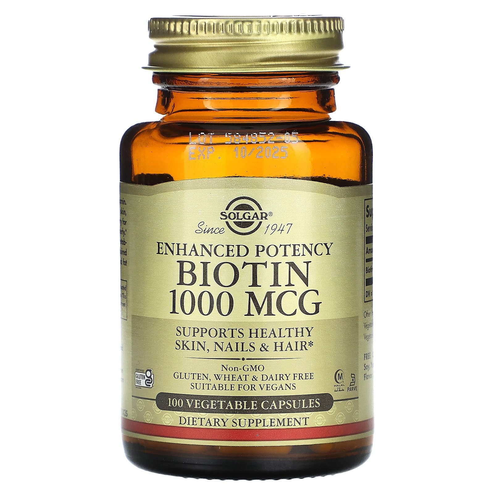 Enhanced Potency Biotin, 1,000 mcg, 100 Vegetable Capsules