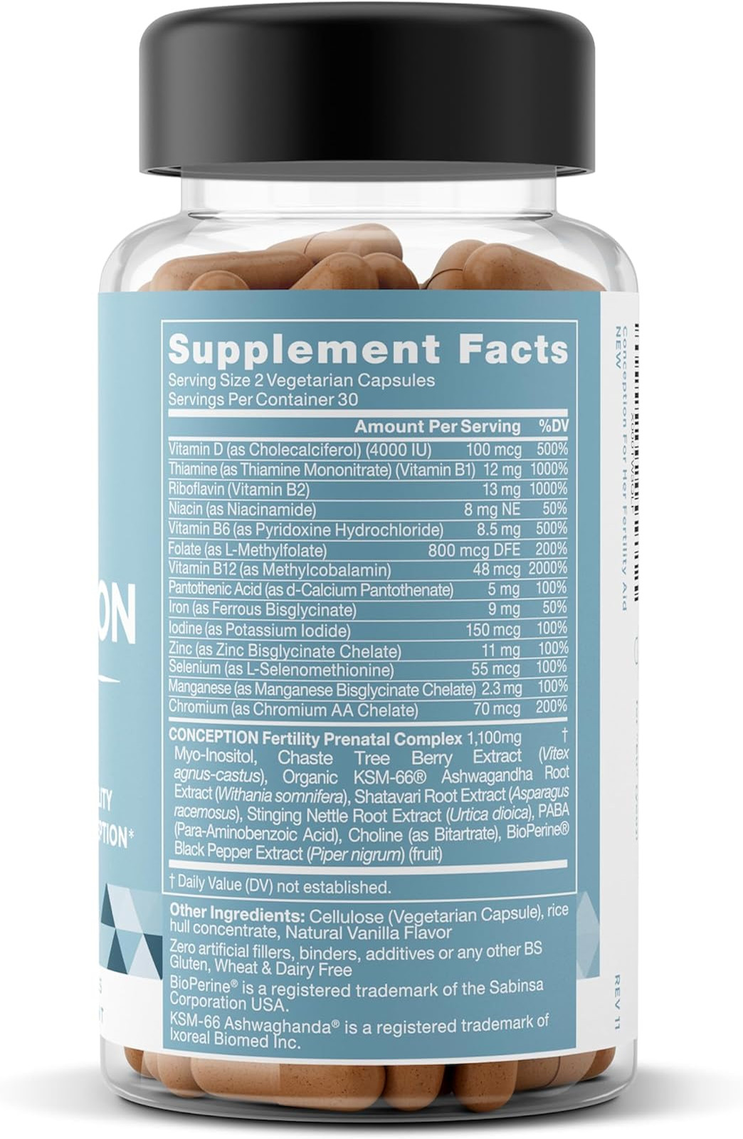 Conception For Her Fertility Aid & Multi Pre Prenatal Vitamins 60 Capsules Caps