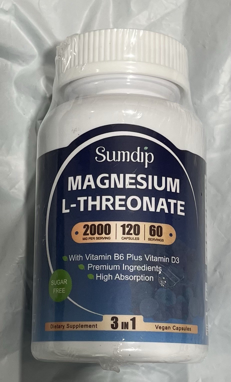 Sumdip Magnesium L-Threonate 2000mg 120ct Sealed/New 3/27