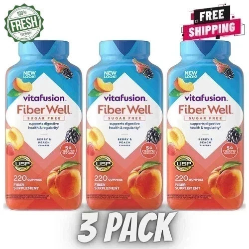 3 PACK – Vitafusion Fiber Well Gummies (220 ct.)Total 660 Gummies Free Shipping.