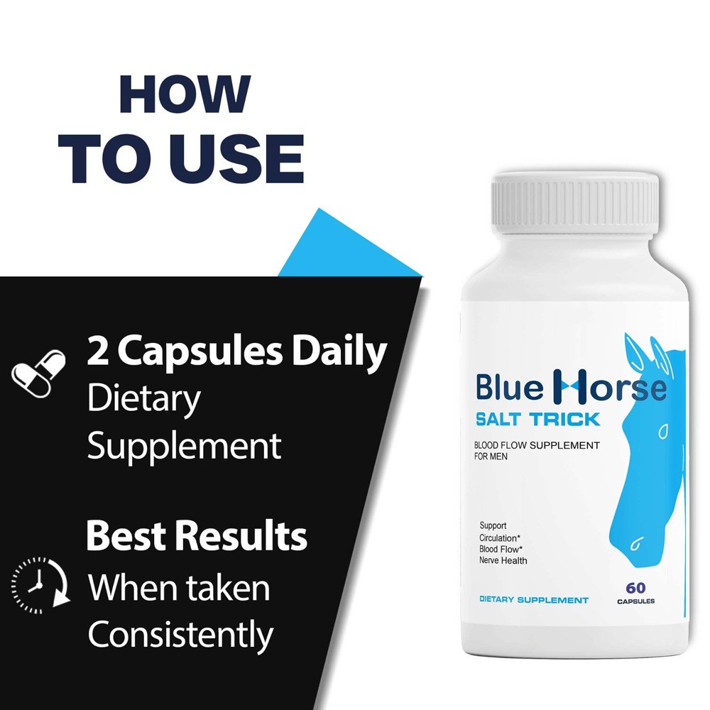 1/2/3 PACK Blue Horse Salt Trick – Our Best Blood Flow Supplement for Men