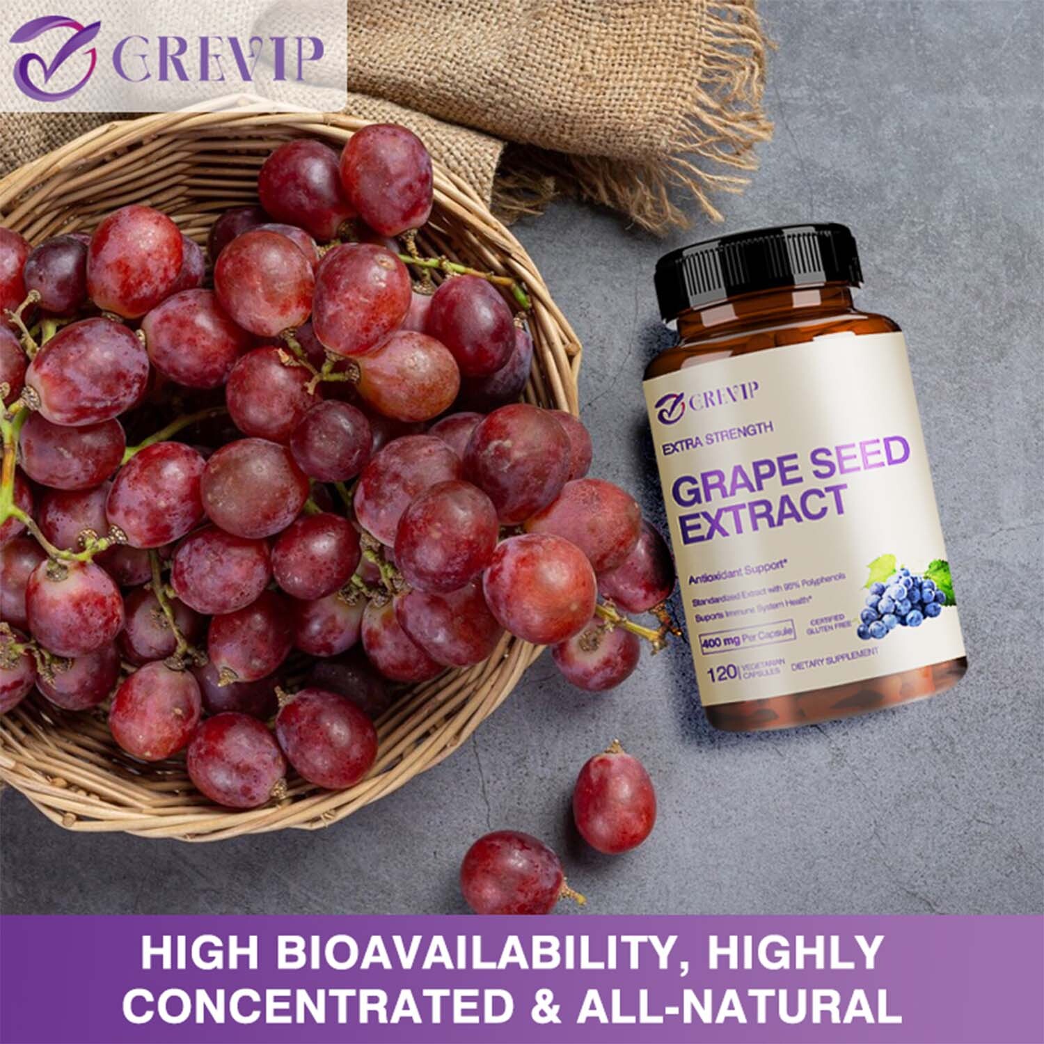 Grape Seed Extract – 95% Polyphenols, Anti-Aging, Brain Support, Radiant Skin