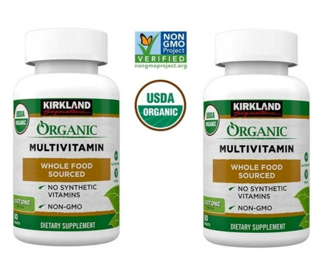 Kirkland Signature USDA Organic Multivitamin, 80 Coated Tablet. 2 Pack EXP 01/28