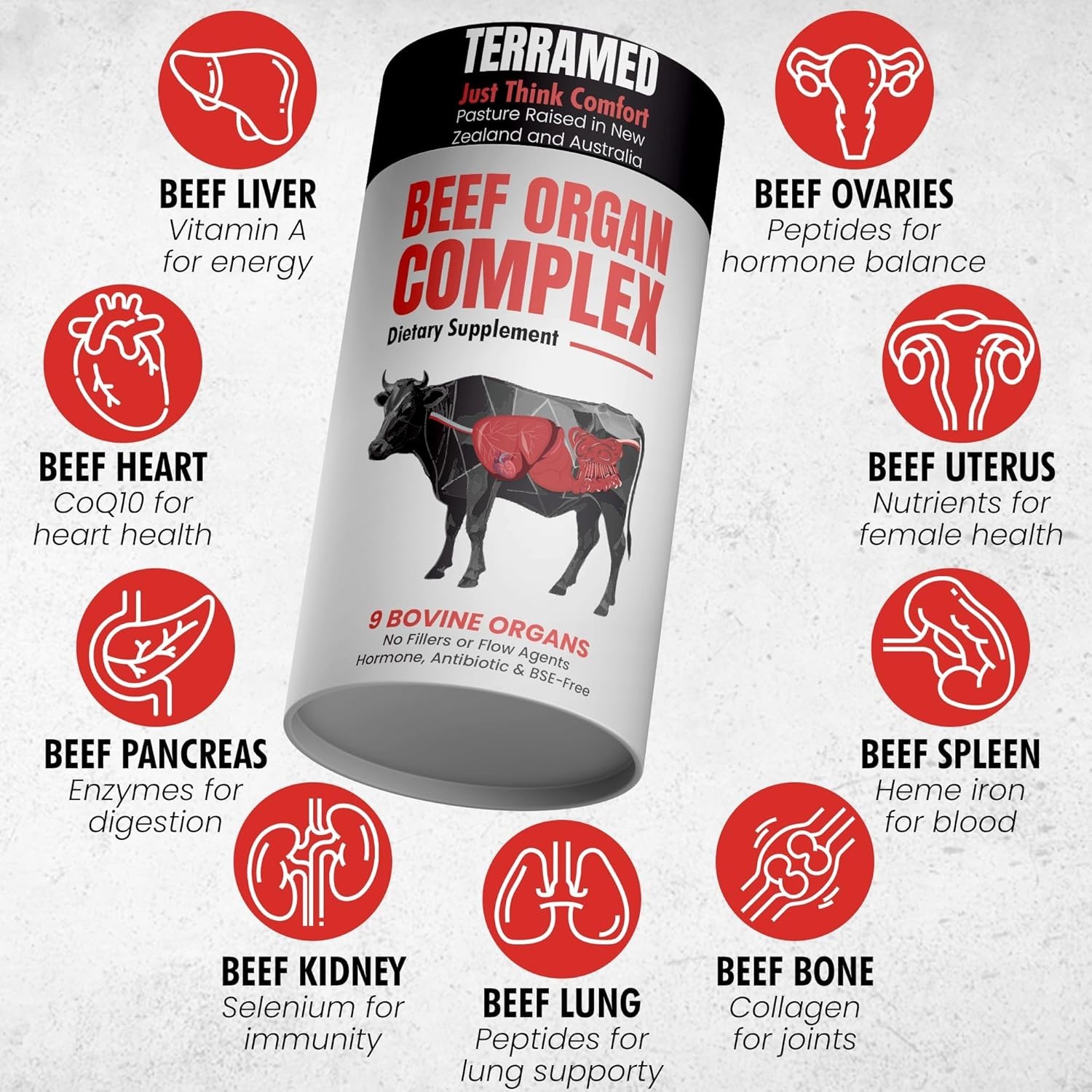Beef Organ Supplement for Women | Grass Fed Beef Organs | 60 Gummies