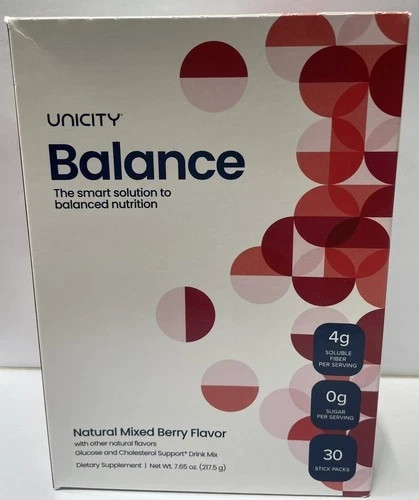 Unicity Balance Mixed Berry (30 Stick Packs),Glucose & Cholesterol Support Drink