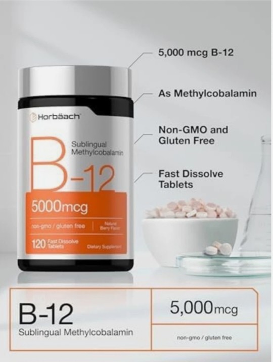 B12 Sublingual Methylcobalamin | 5000mcg | 120 Dissolvable Tablets | Free Ship..