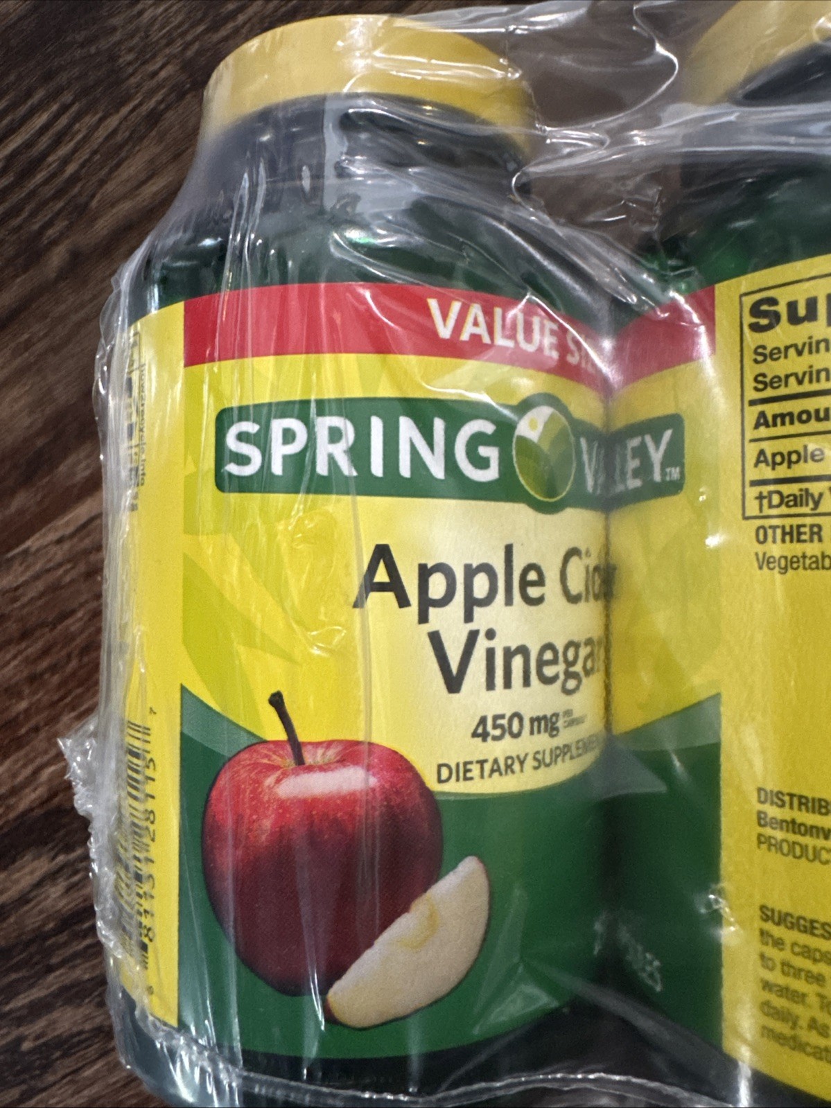 3 Pack Spring Valley Apple Cider Vinegar Capsules 450mg 250 Count 03/2027. 3 Pc
