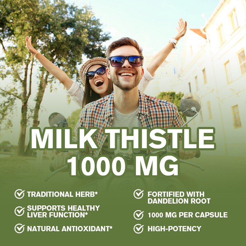 Milk Thistle (Silymarin) Extract 1000mg Supplement Liver Cleanser Detox 120 Caps
