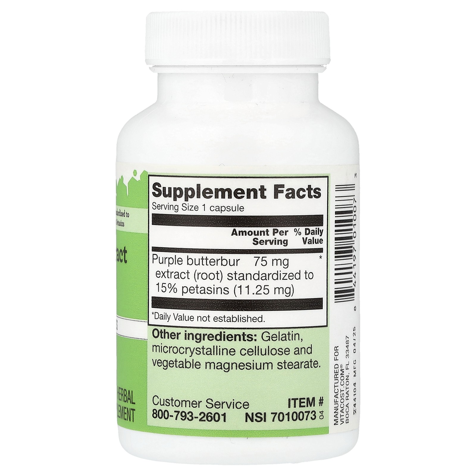Butterbur Extract, 75 mg, 120 Capsules