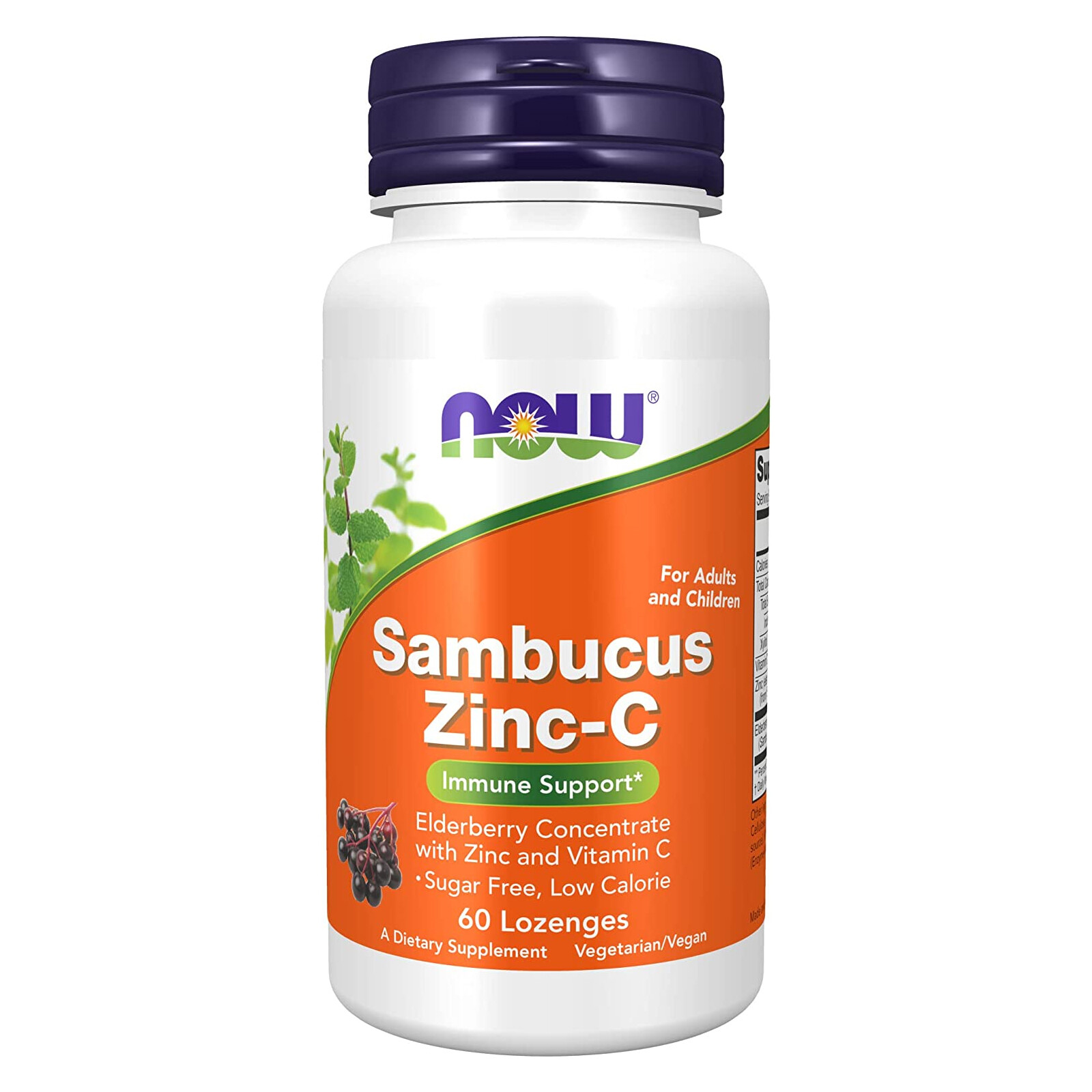 NOW FOODS Sambucus Zinc-C 60 Lozenges