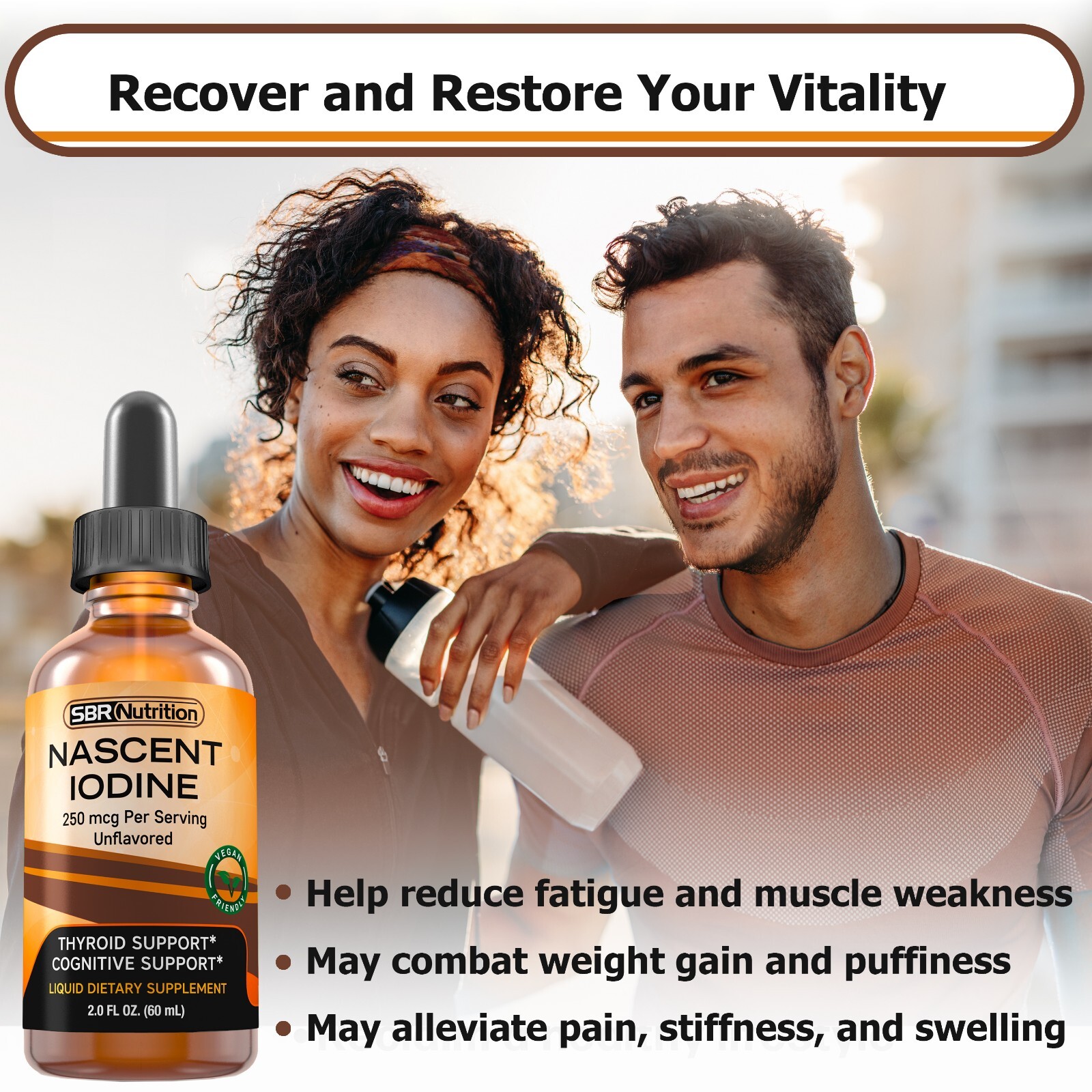 Nascent Iodine Liquid Drops Daily Supplement for Thyroid, Immune, Weight Support