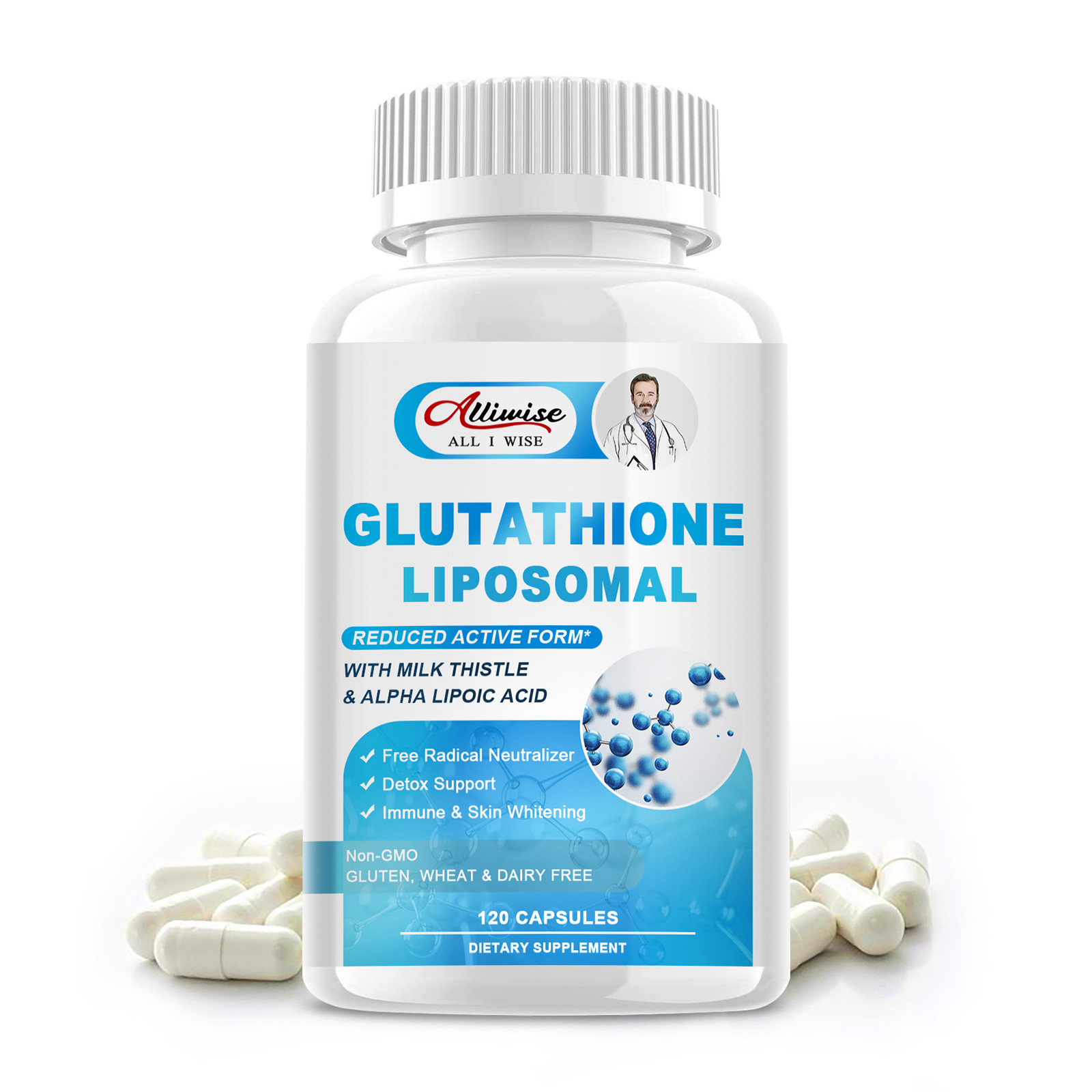 240 Pills Liposomal Glutathione Reduced L-Glutathione Detox – Master Liver Detox