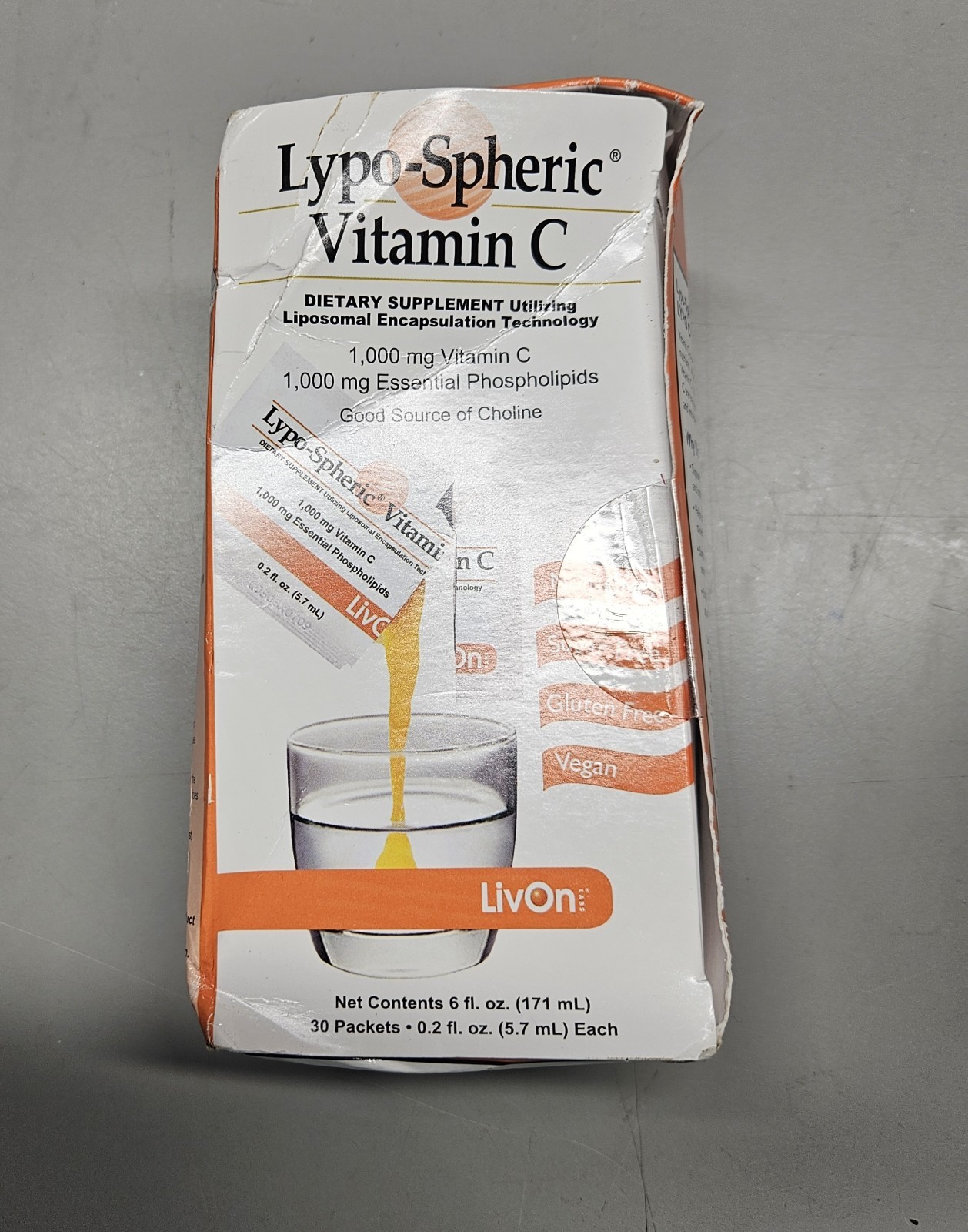 LYPO–SPHERIC Vitamin C Liposome Encapsulated 0.2 Fl Oz 30 Pcs LIVON LABORATORIES