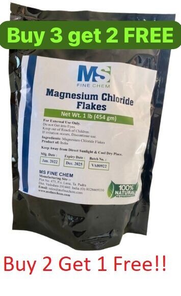 Magnesium Chloride Flakes – Bath Salt – 1LB