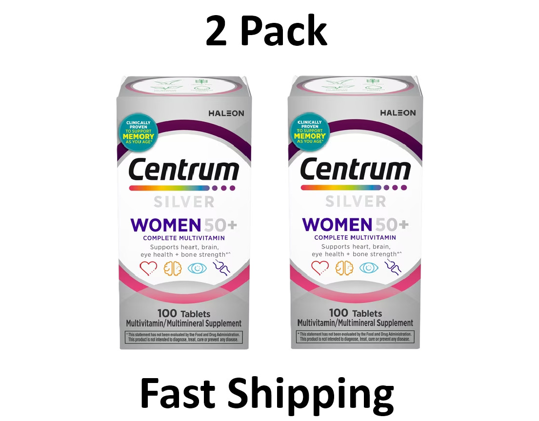 Centrum Silver Womens 50 Plus Multivitamin With Vitamin B, C, D3 & E, 100 Count