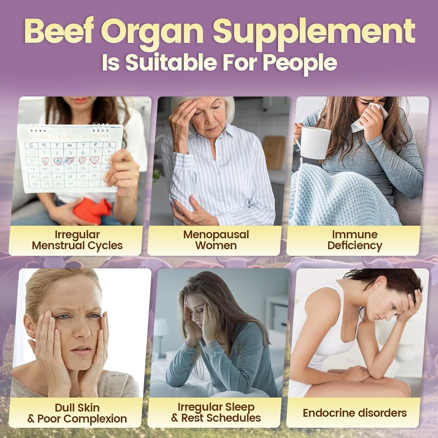 VivoNu 100% Grass Fed Beef Organs for Women Hormone Balance Energy 180 Caps