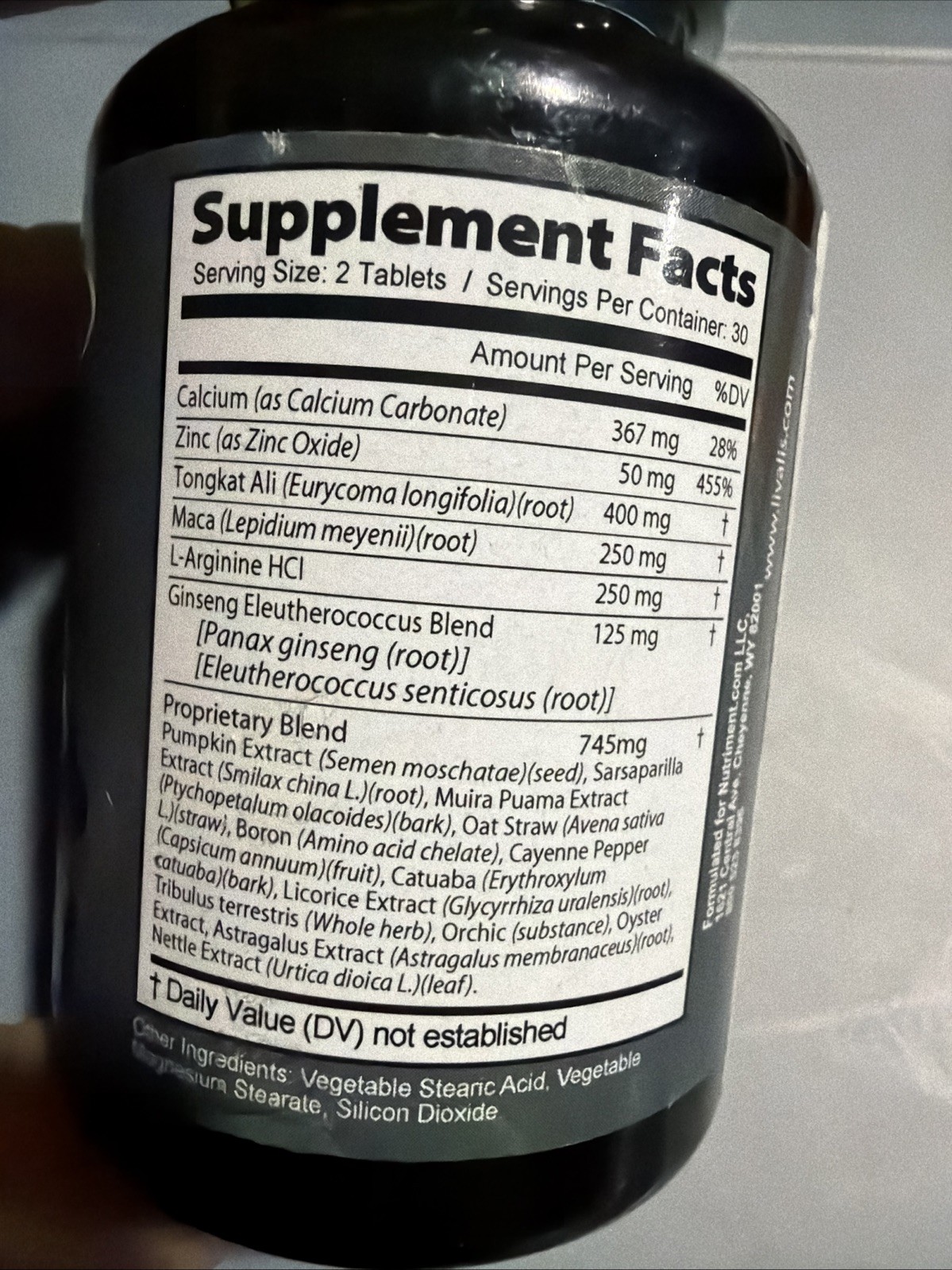 Livalis Advanced Formula Male Enlargement 60 Ct Exp 01/27
